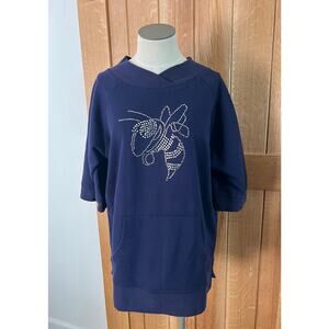 Bobbie Brooks Womens Upcycled Georgia Tech Rhinestone Mascot Sweatshirt Sz L